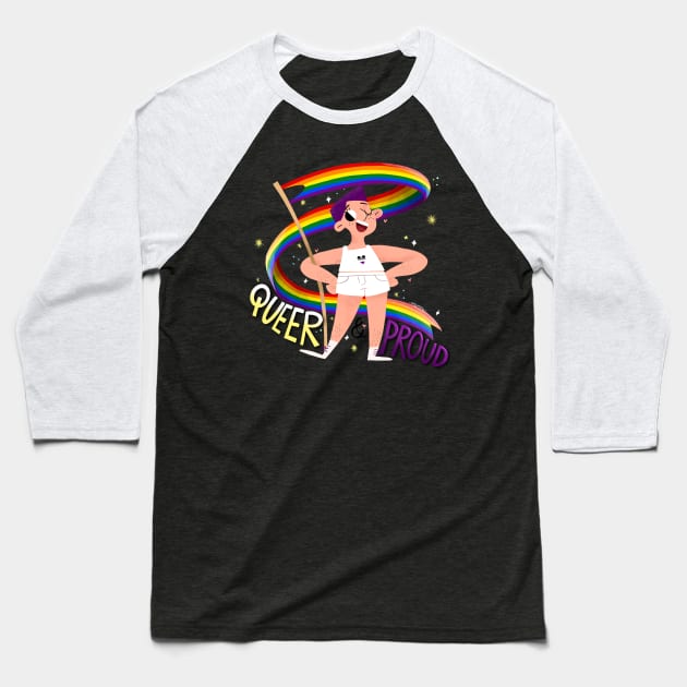 Queer & Proud - Asex heart Baseball T-Shirt by Gummy Illustrations